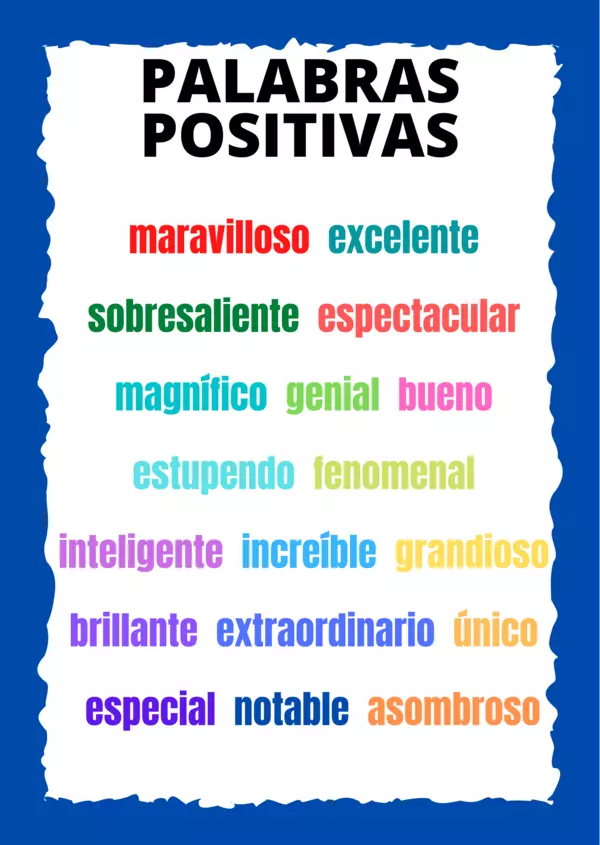 Palabras Positivas Para La Clase. | Profe.social